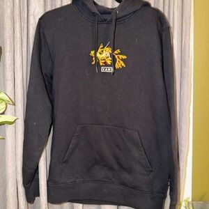 Vans Black Hoodie with Yellow Design size xs men’s unisex